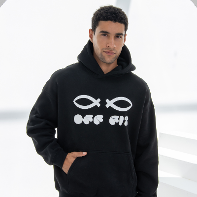 Offfit Front Logo Print Hoodie